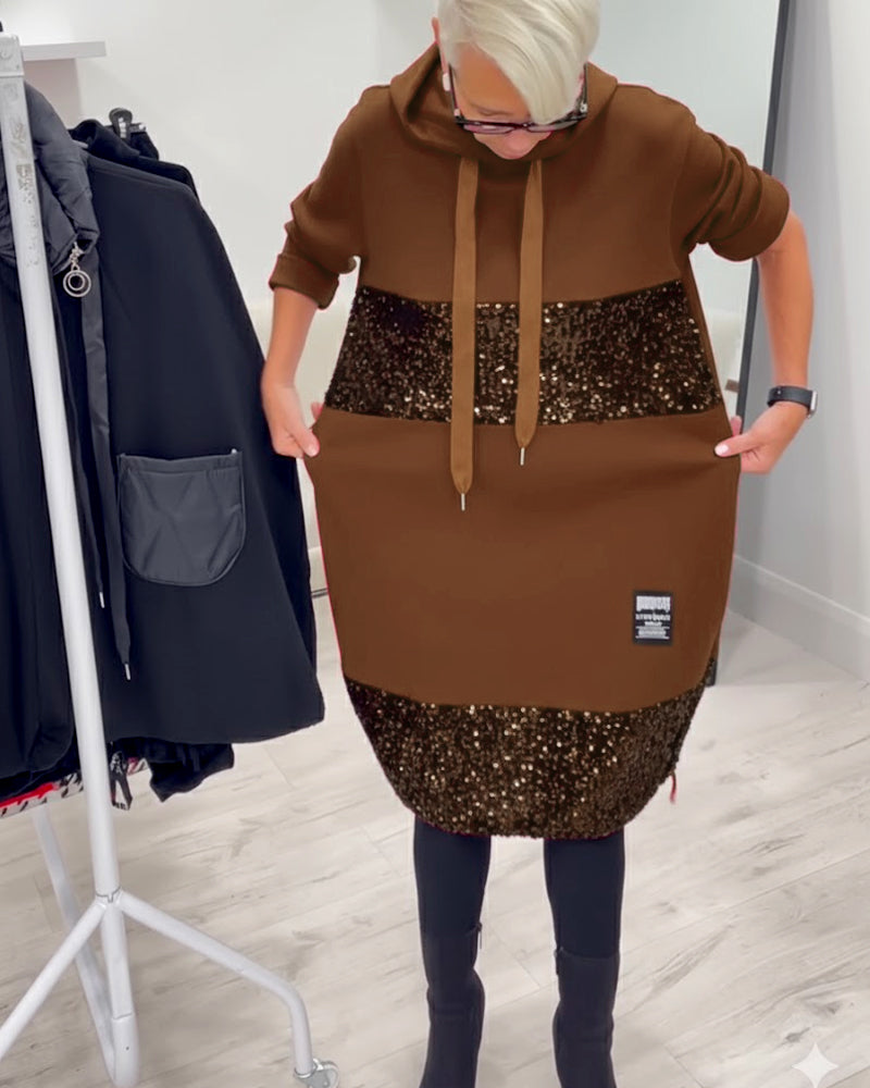 Mansherry - Stylish Patchwork Dress with Hood