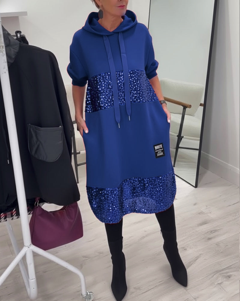 Mansherry - Stylish Patchwork Dress with Hood