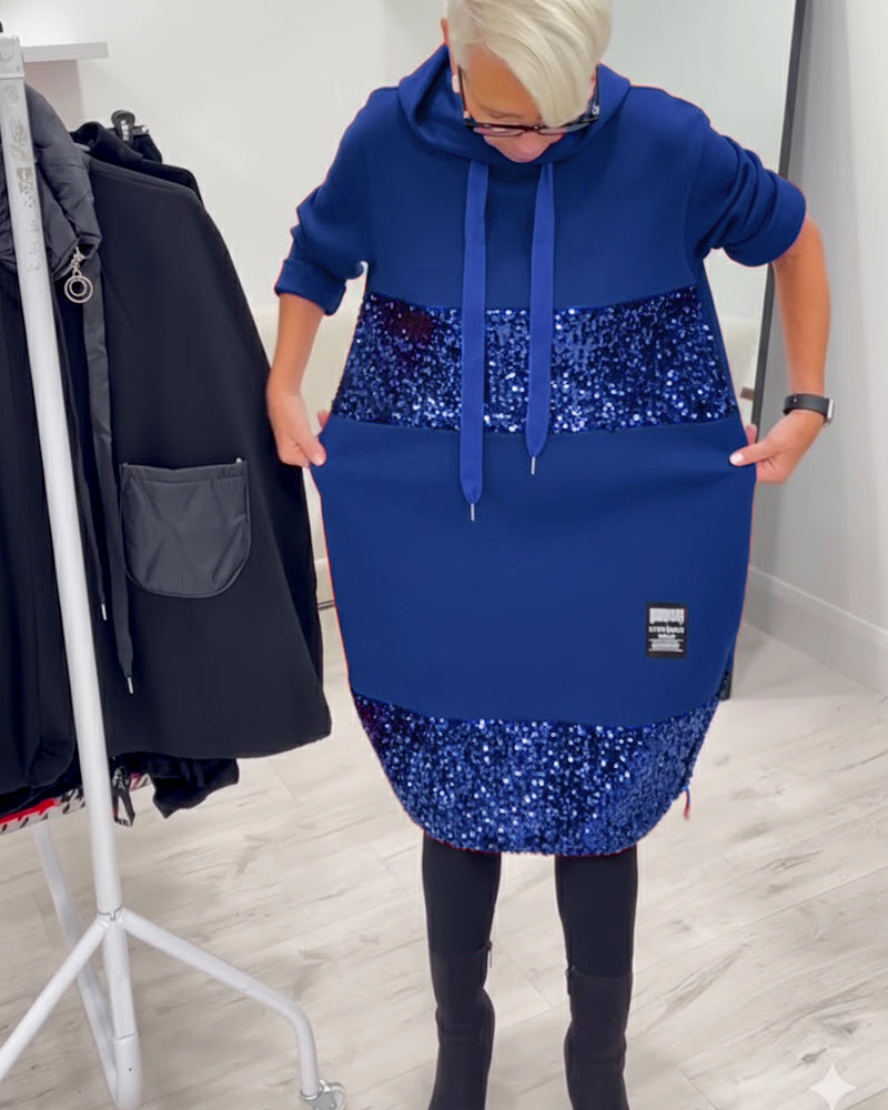Mansherry - Stylish Patchwork Dress with Hood