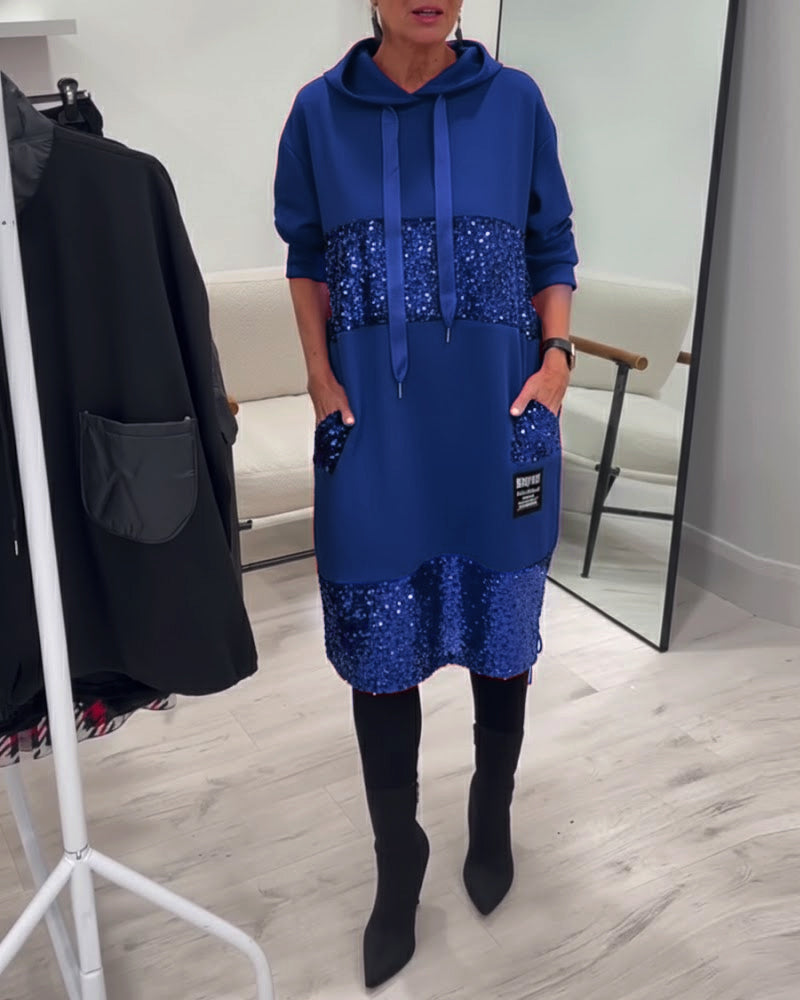 Mansherry - Stylish Patchwork Dress with Hood