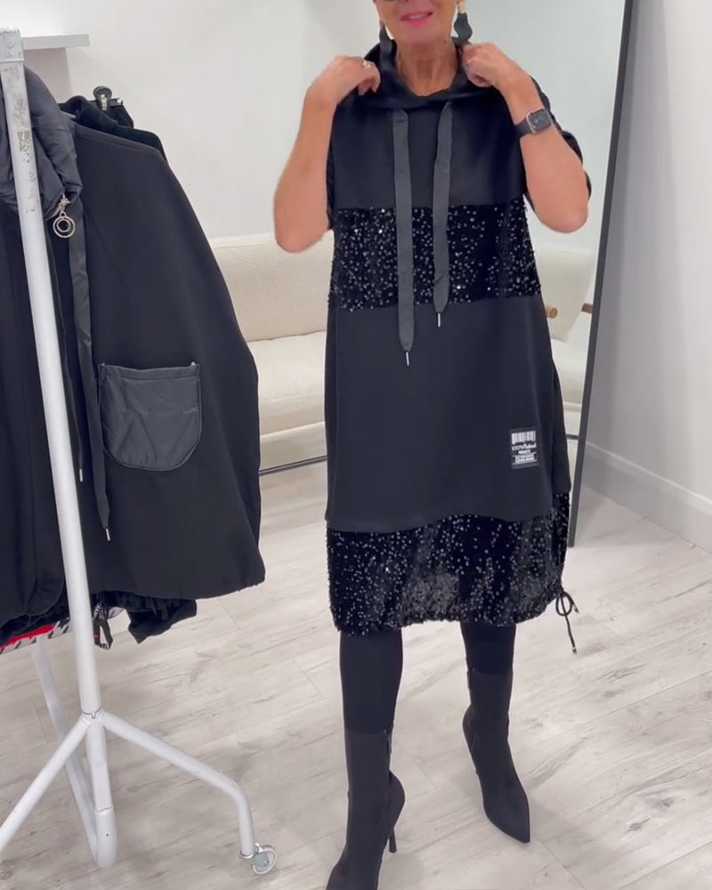 Mansherry - Stylish Patchwork Dress with Hood