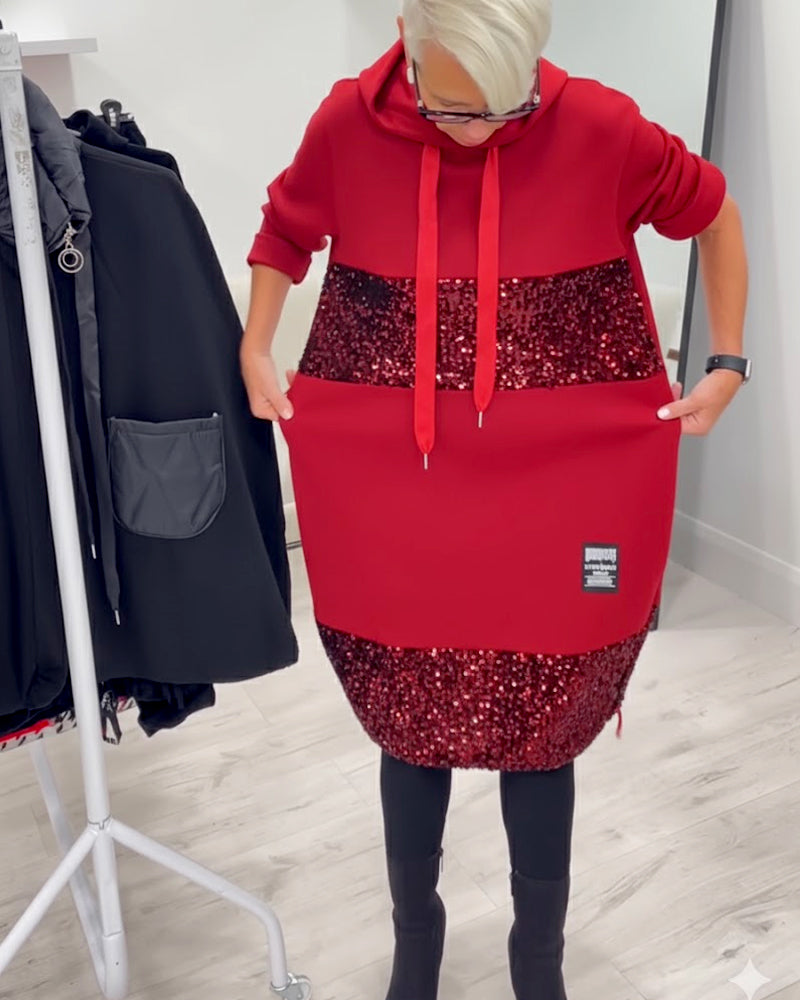 Mansherry - Stylish Patchwork Dress with Hood