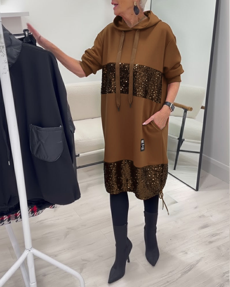 Mansherry - Stylish Patchwork Dress with Hood