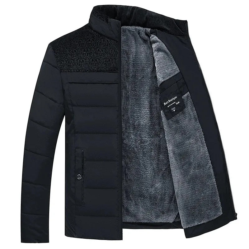 Marenz – Fleece-Lined Jacket with Front Zipper
