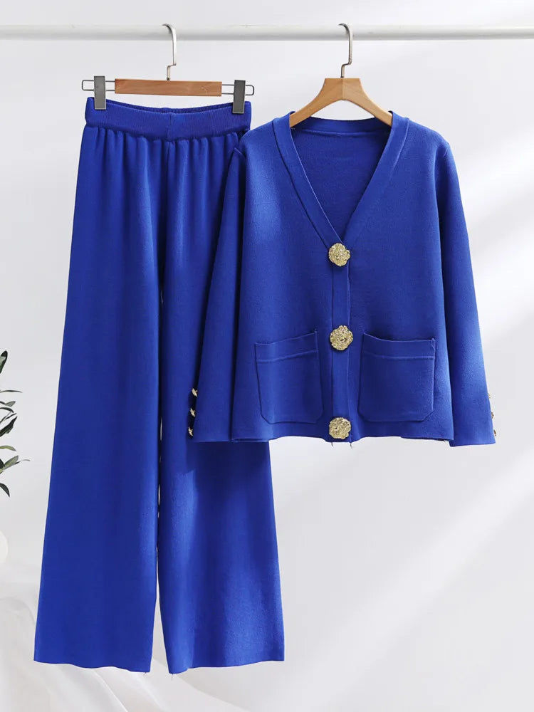 Marion – Knitted V-Neck 2-Piece Set