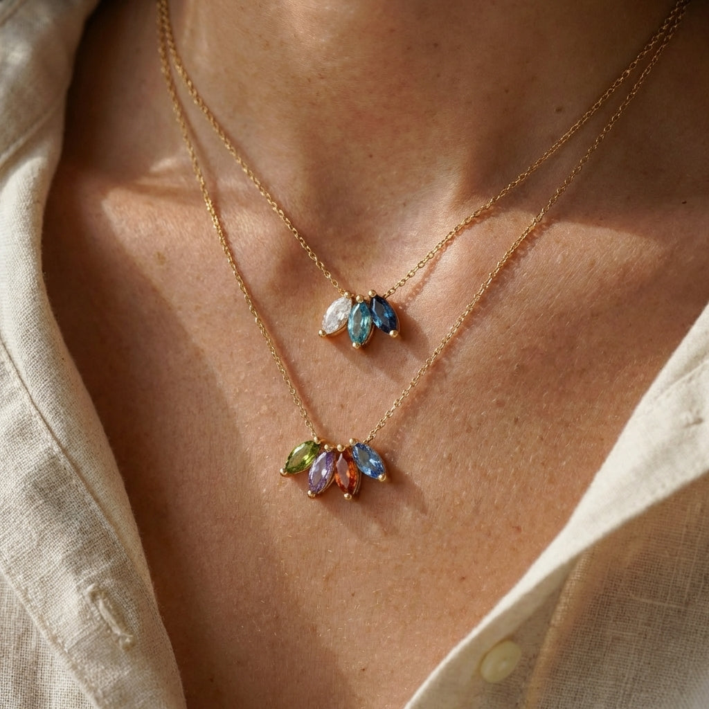 Mariselle Marquise Birthstone Necklace