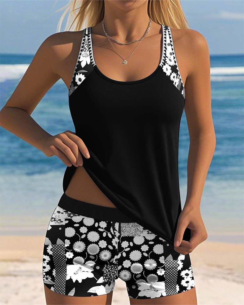 Maritta - Printed Linen Swimsuit
