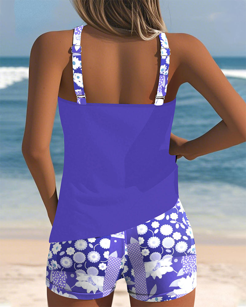 Maritta - Printed Linen Swimsuit
