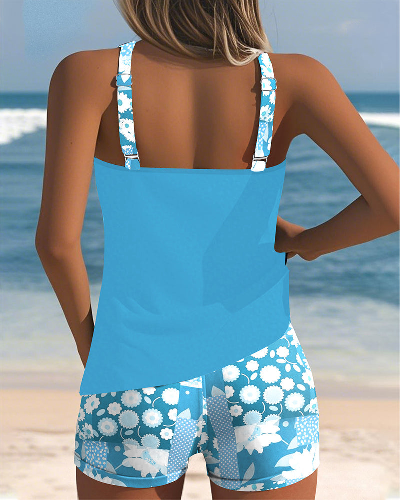 Maritta - Printed Linen Swimsuit