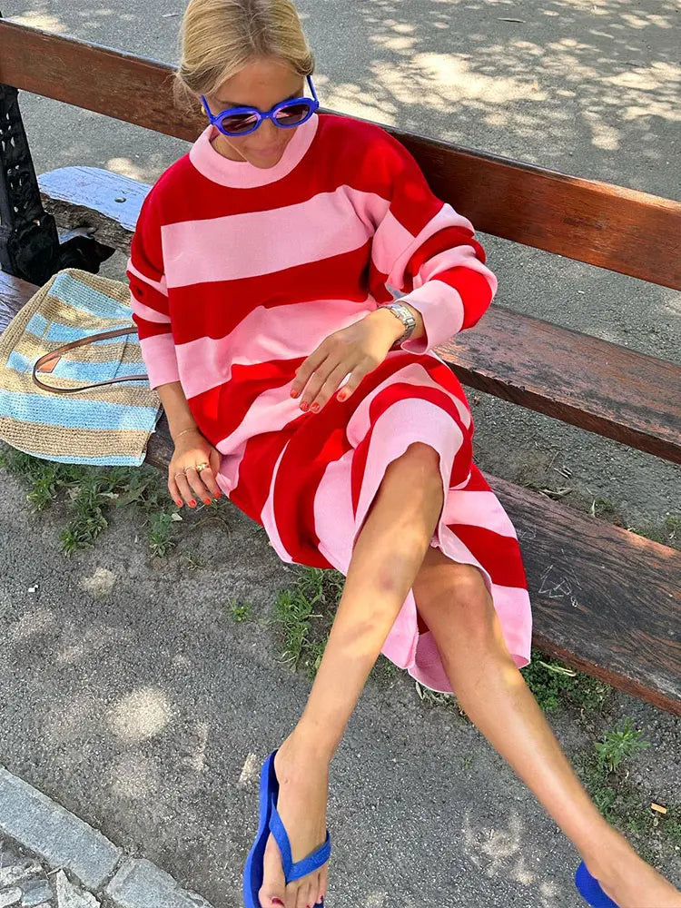 Marlen™ - Casual Striped Midi Dress