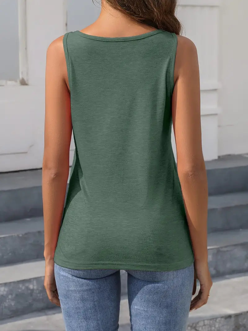 Marta™ - Tank Top with Button Placket