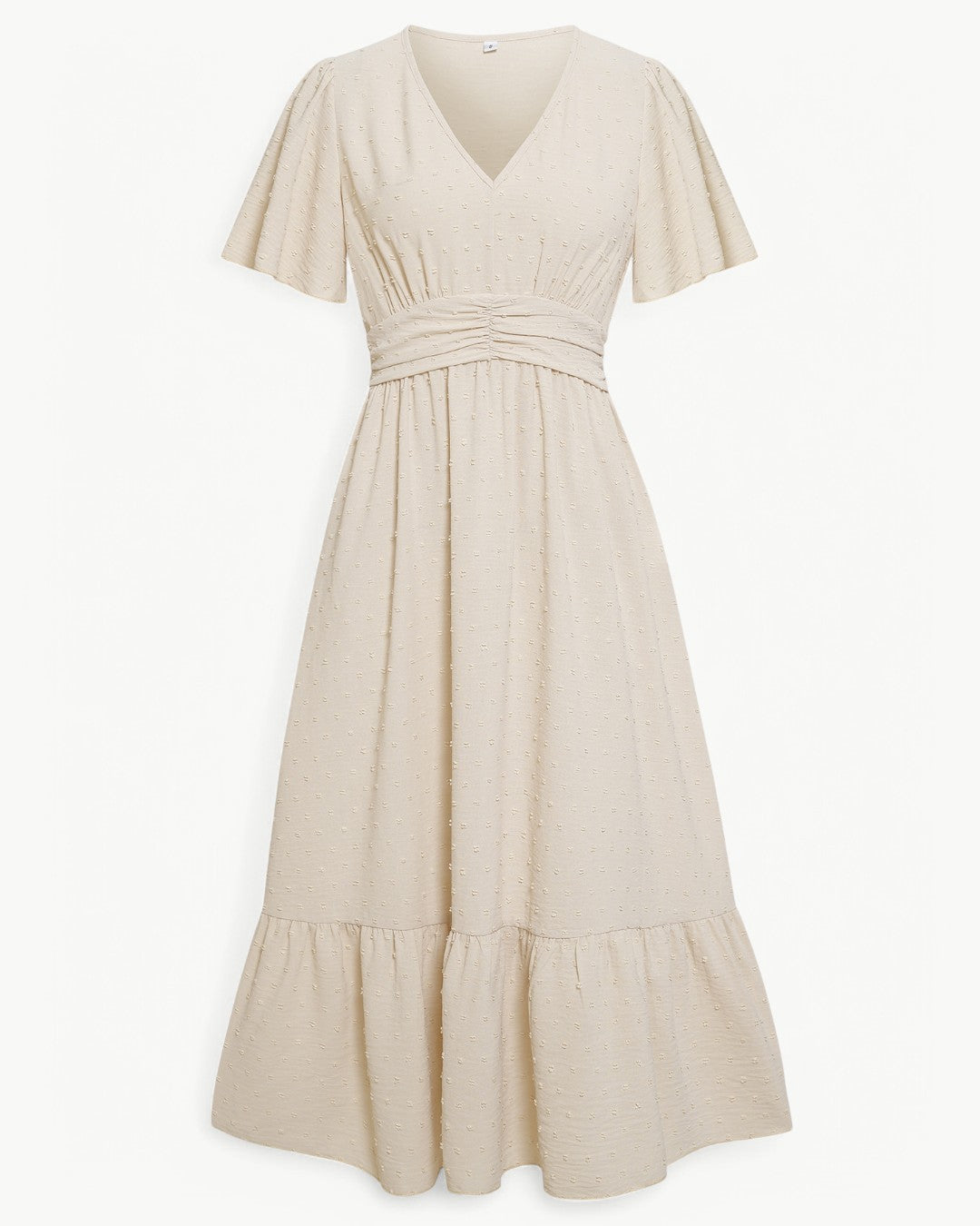 Marwa – Short-Sleeve Dress with V-Neck