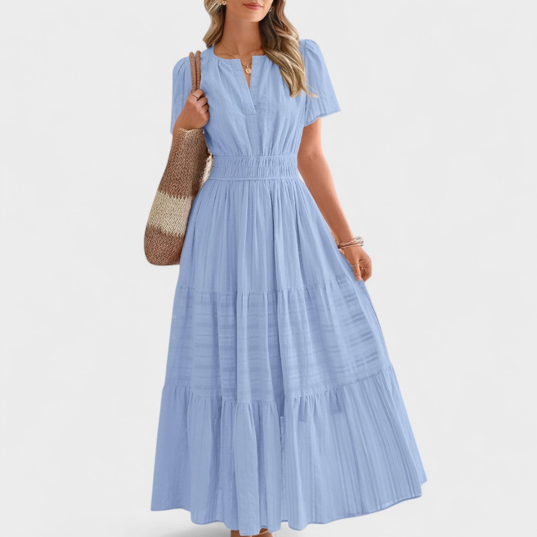Maura - Summer Maxi Dress with Short Sleeves