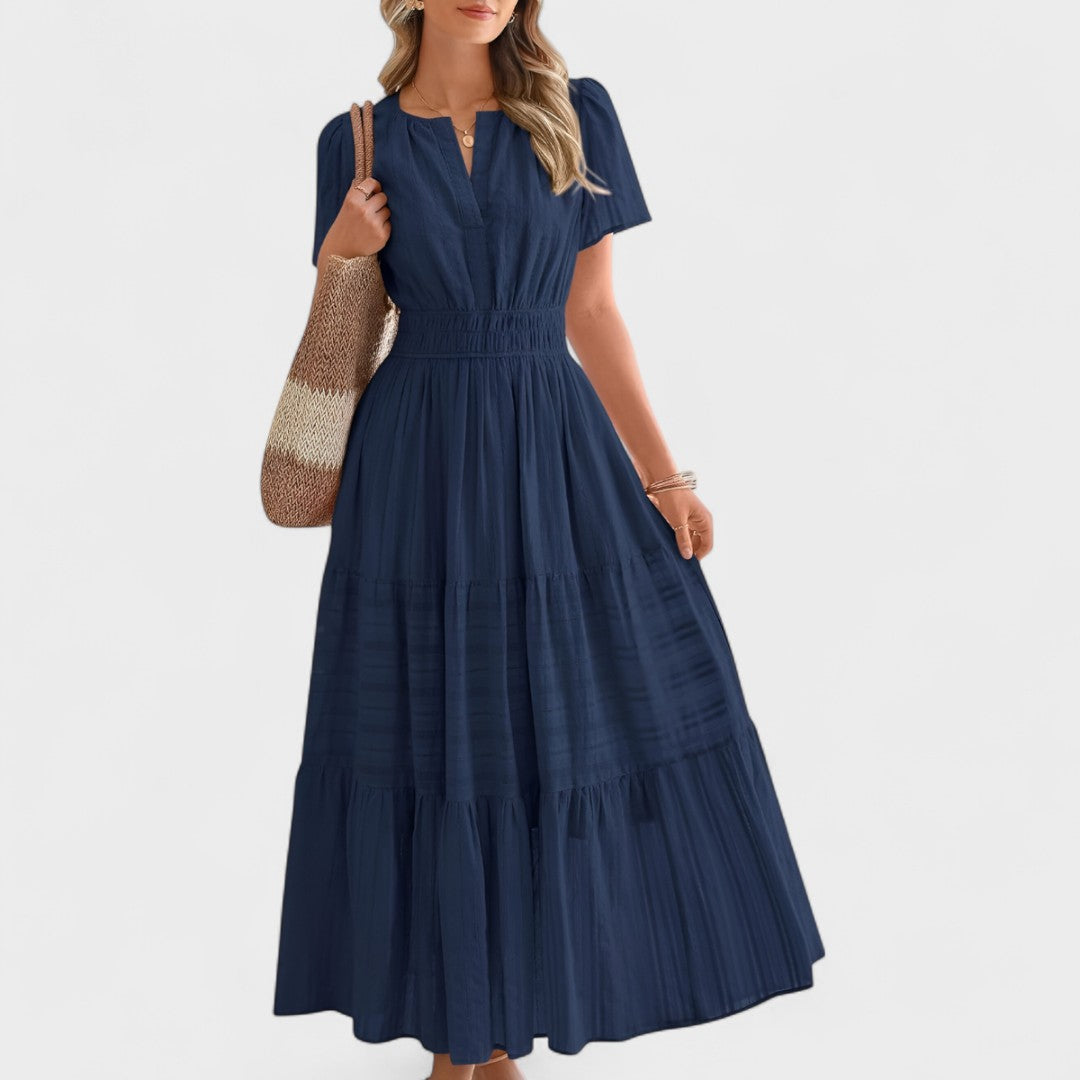 Maura - Summer Maxi Dress with Short Sleeves