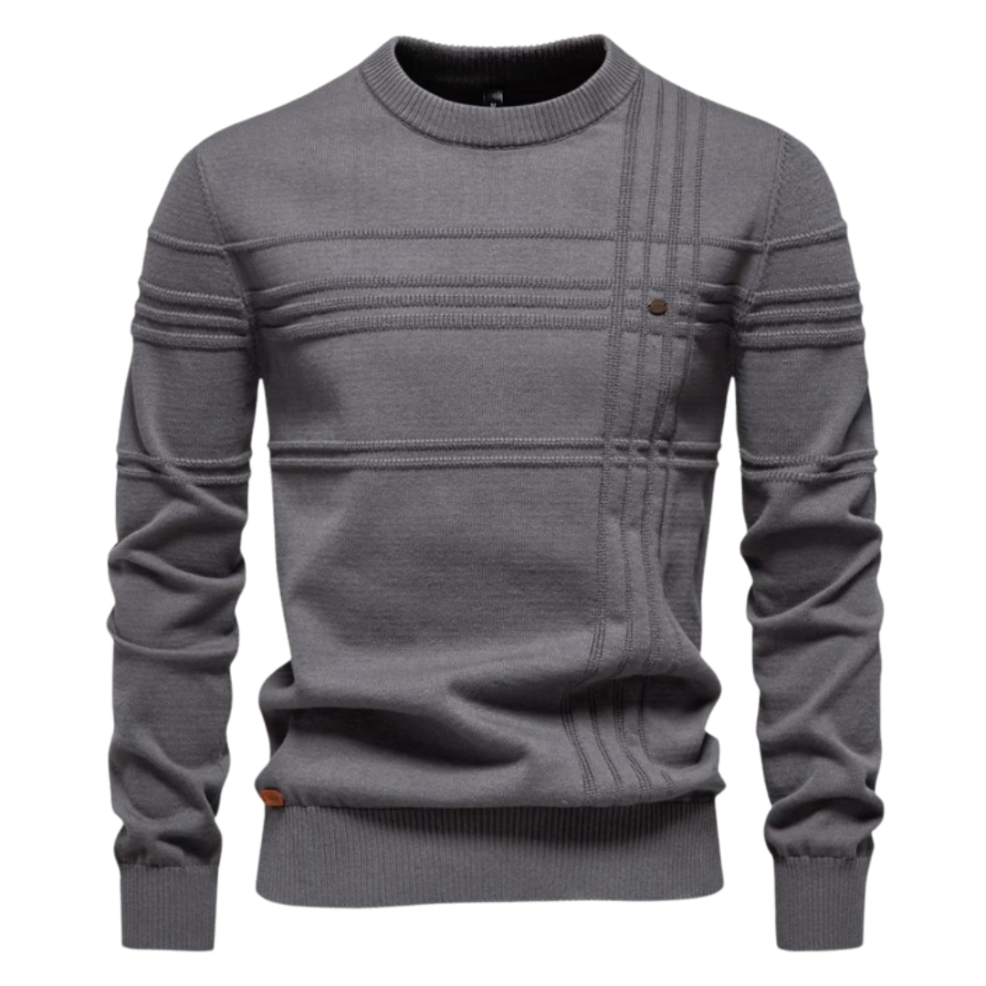 Maziarz - Elegant Sweater with Check Pattern