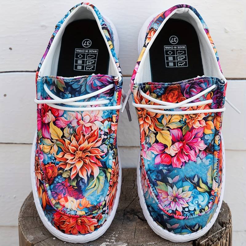Meiriya - Casual Sneakers with Large Floral Pattern