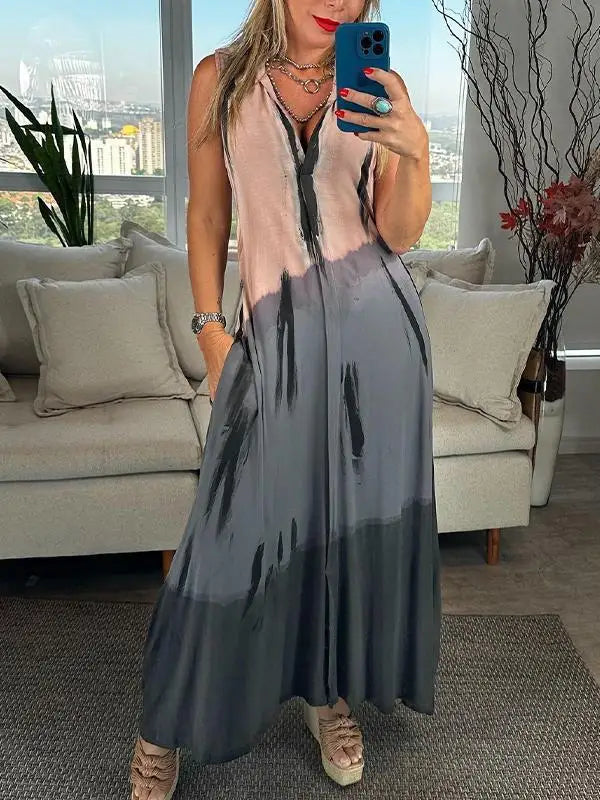 Meleana – Sleeveless Dress with V-Neck