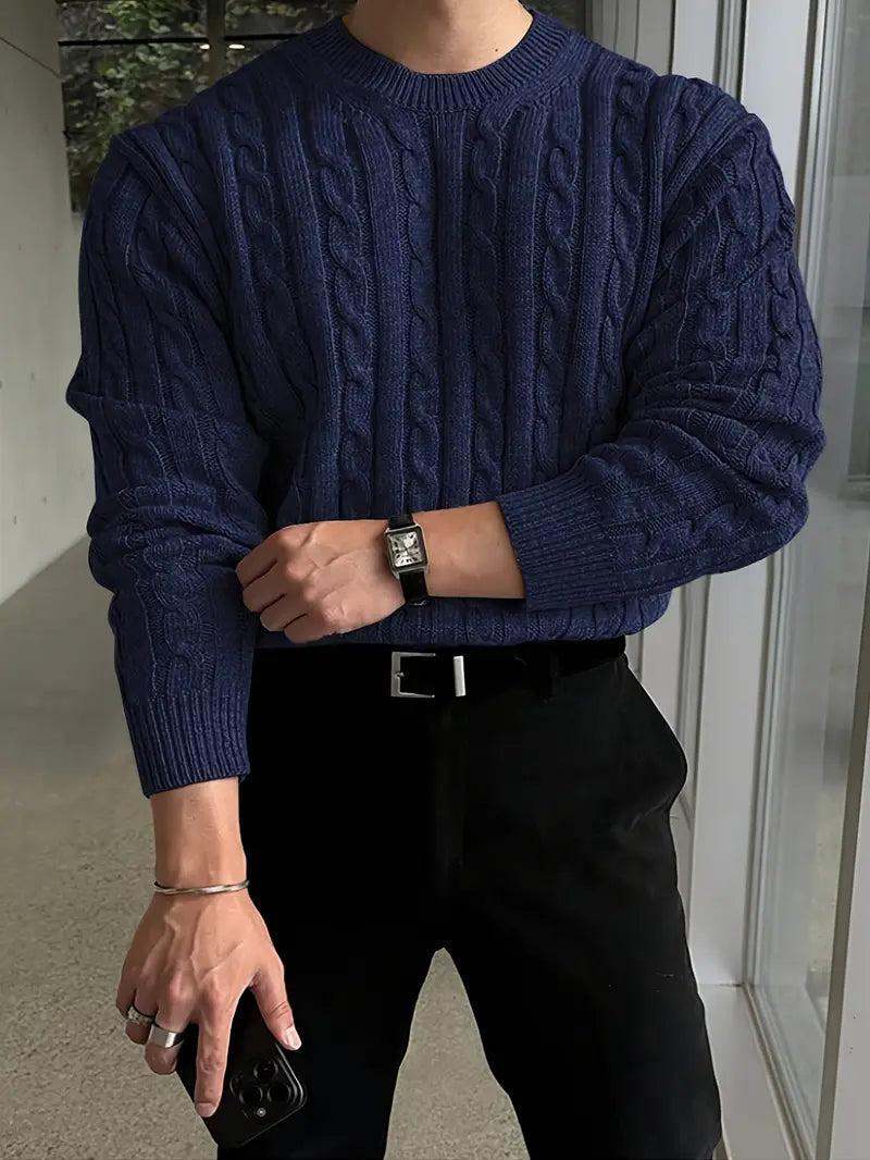 Mergim – Casual Knit Sweater with Long Sleeves