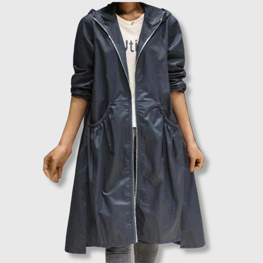 Meryl - Long Lightweight Coat with Hood