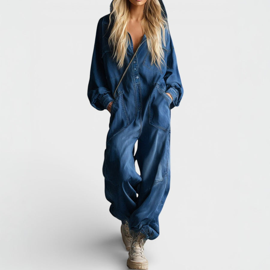 Miara – Long-Sleeved Jumpsuit with Hood and Pockets