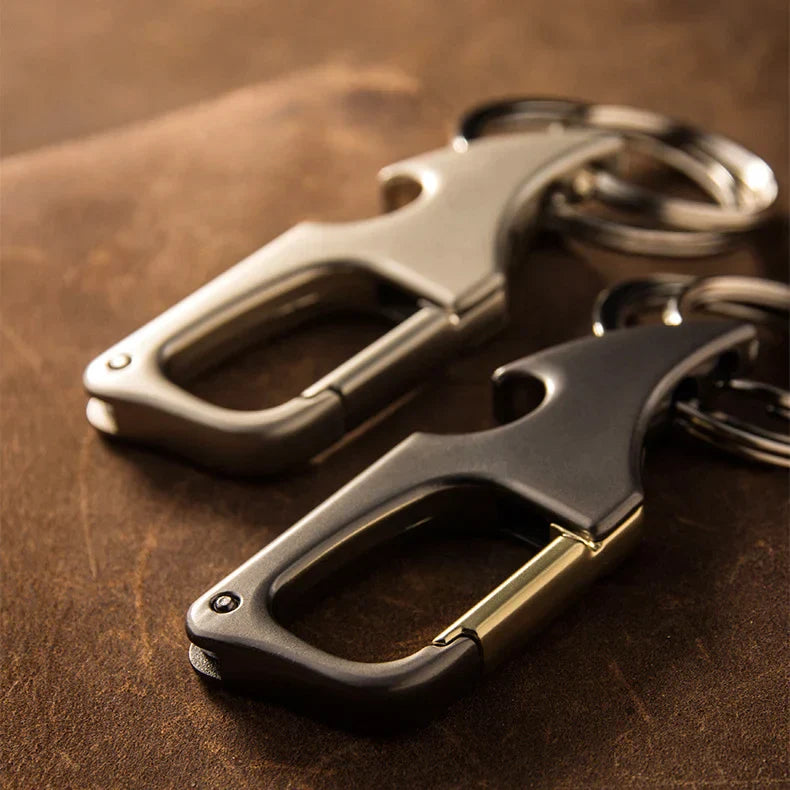 Multifunctional Keychain Bottle Opener Metal Double Ring Keychain