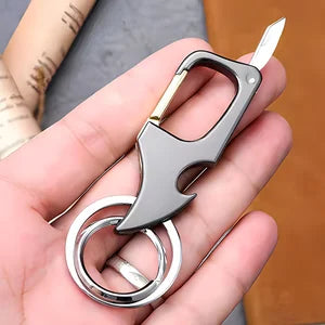 Multifunctional Keychain Bottle Opener Metal Double Ring Keychain