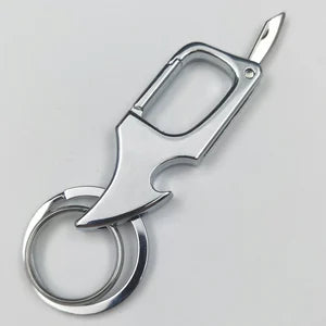 Multifunctional Keychain Bottle Opener Metal Double Ring Keychain