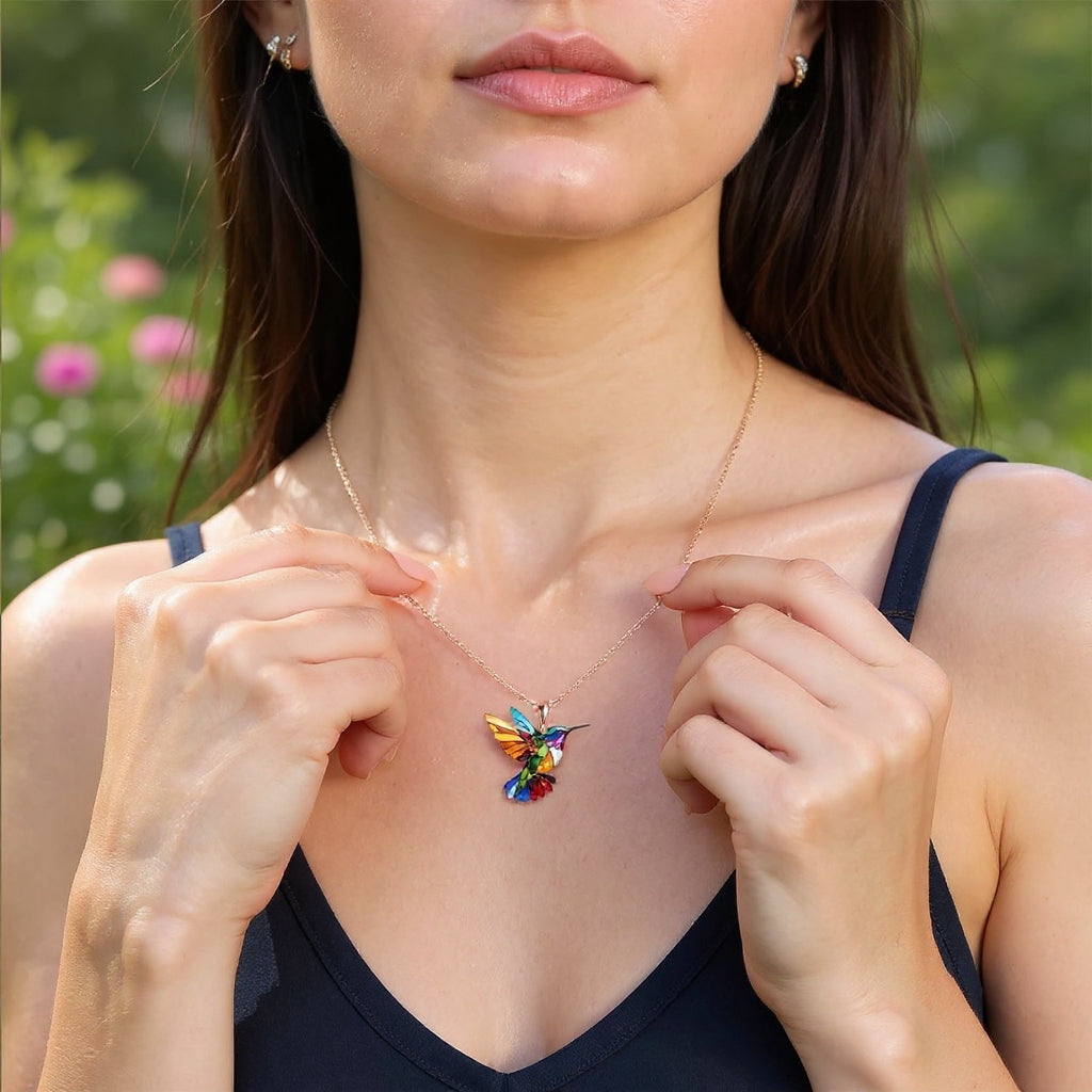 Nahla – Hummingbird Necklace and Earrings