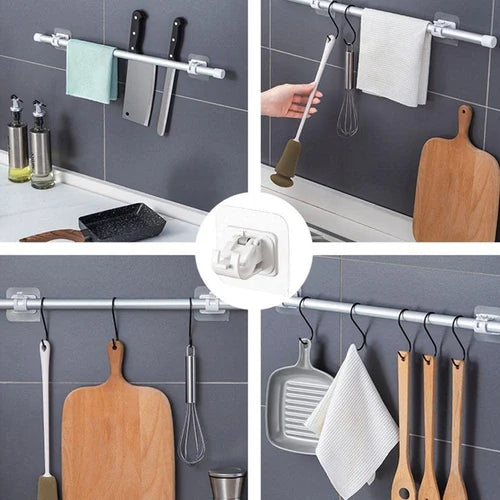 Nail-free Adjustable Curtain Rod Holders (Set of 4)