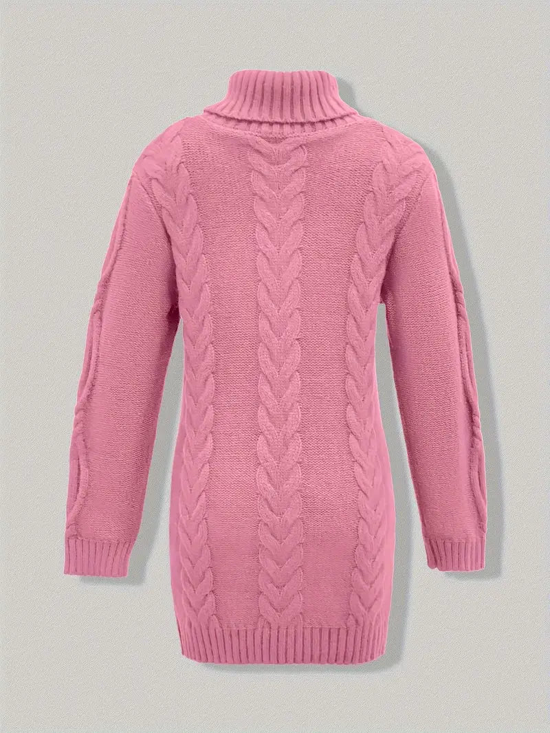 Narda - Chunky Knit Turtleneck Dress