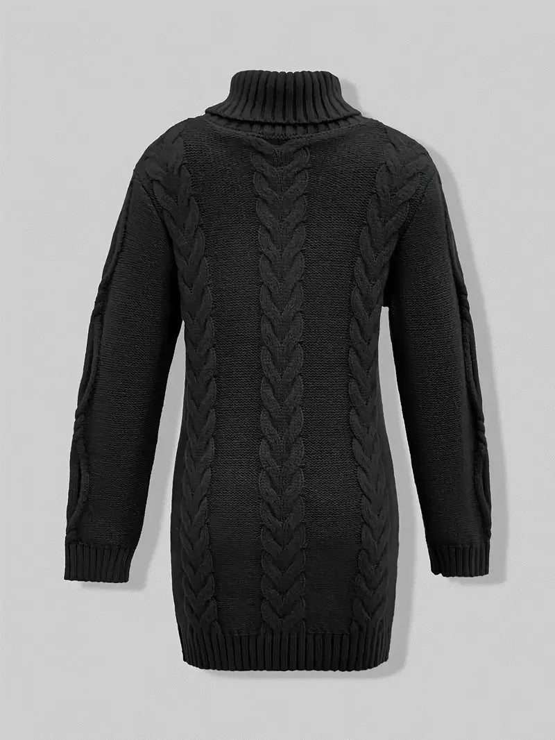 Narda - Chunky Knit Turtleneck Dress