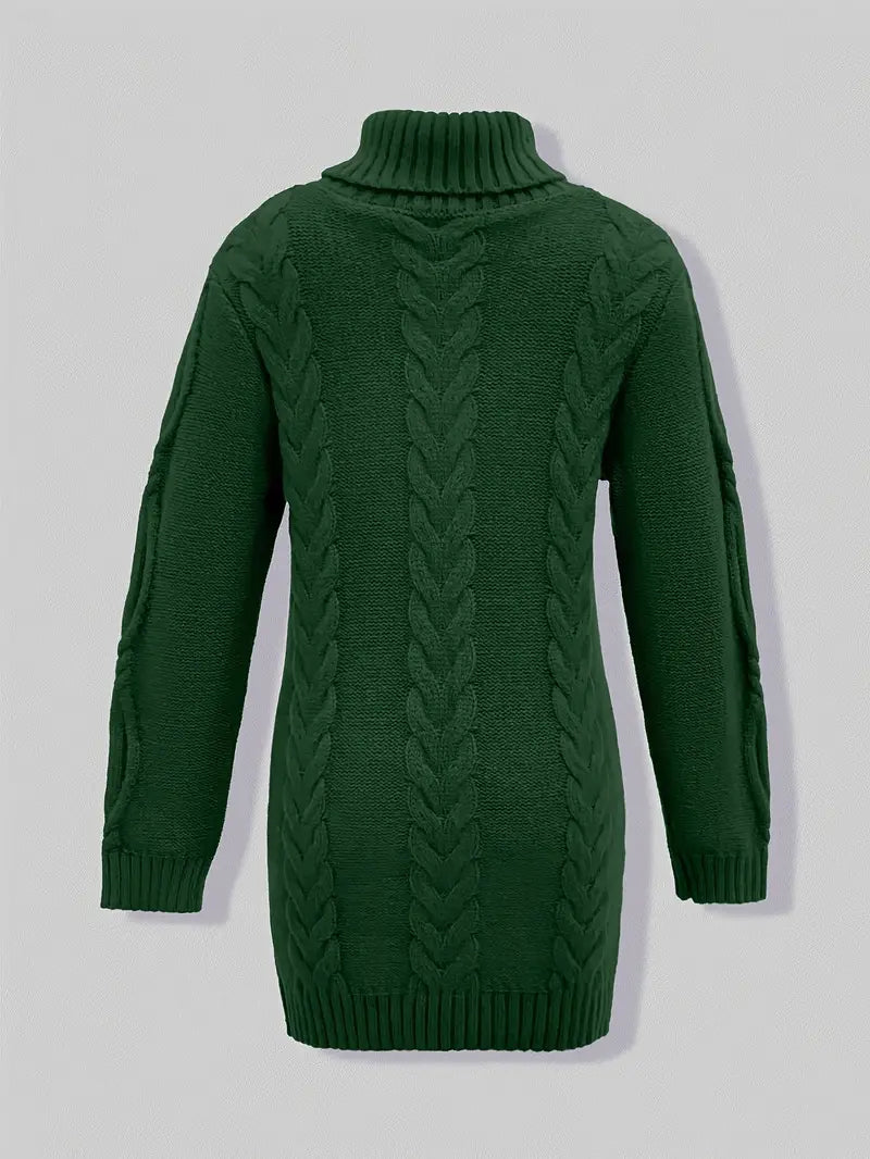 Narda - Chunky Knit Turtleneck Dress