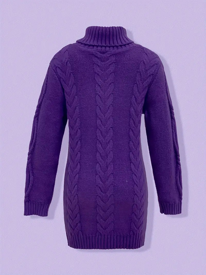 Narda - Chunky Knit Turtleneck Dress