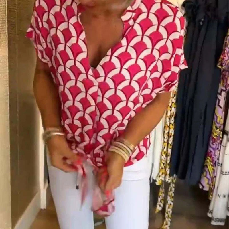 Naskia – Short-Sleeve Blouse with V-Neck