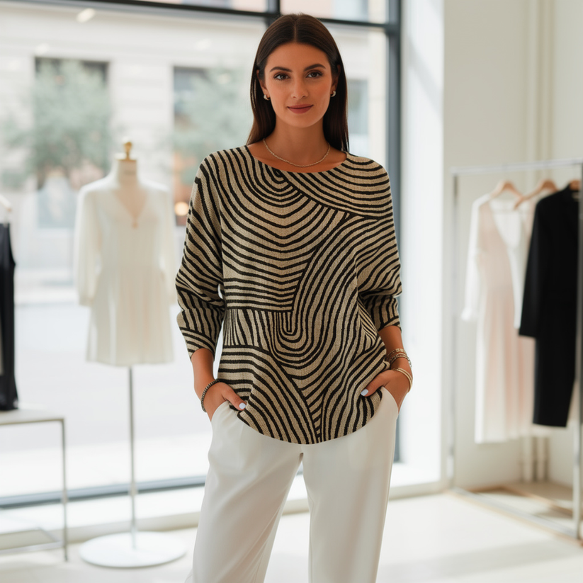 Neisha – Long Sleeve T-Shirt with Round Neck