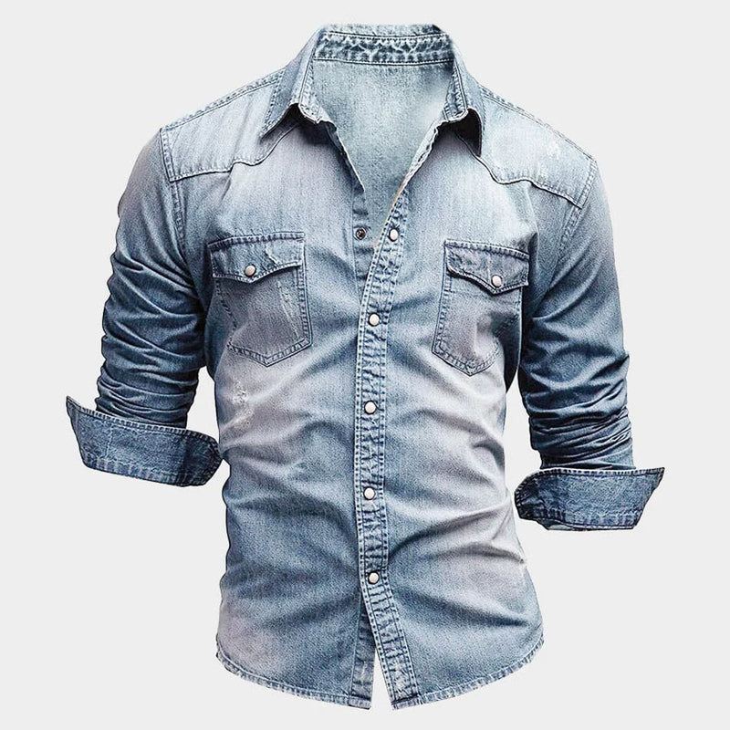 Nemanja – Elegant Denim Shirt with Pockets