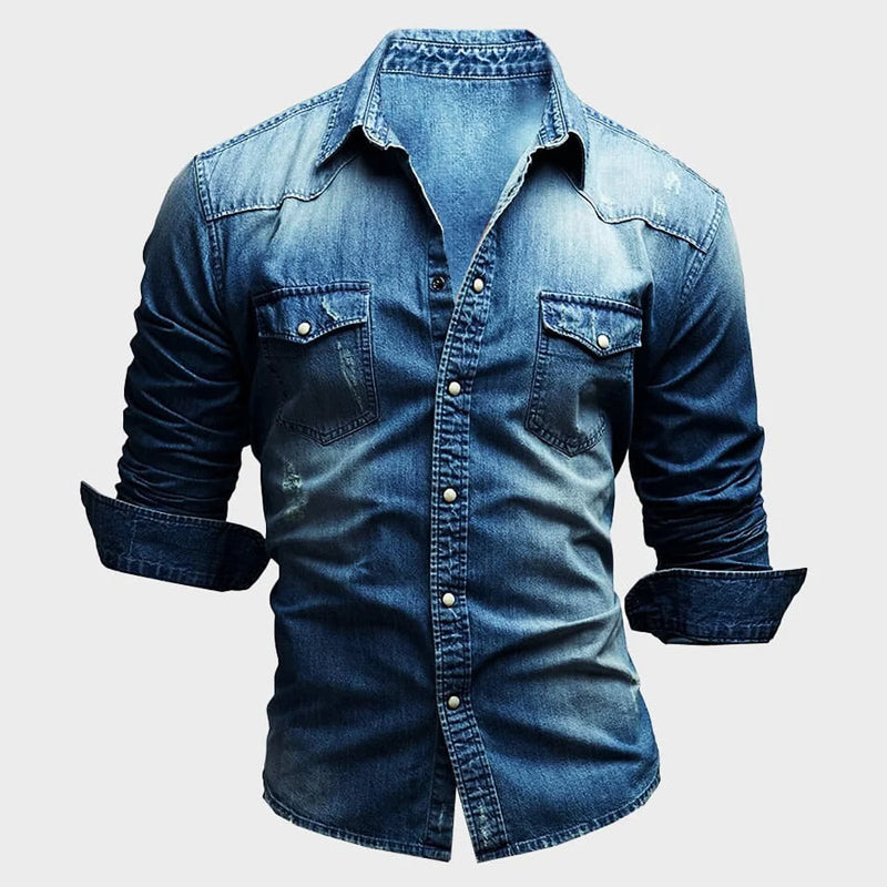Nemanja – Elegant Denim Shirt with Pockets