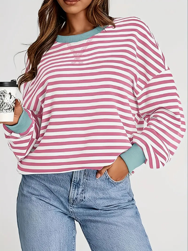 Nirina - Long-Sleeve Shirt with Stripe Pattern