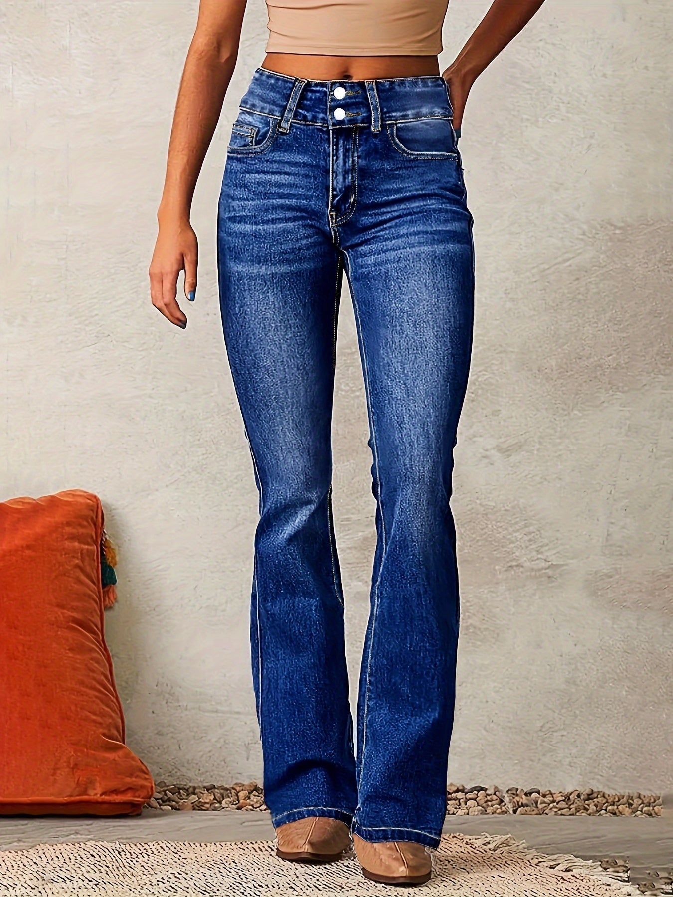 Nirvana – Flared Jeans with Front Button Placket