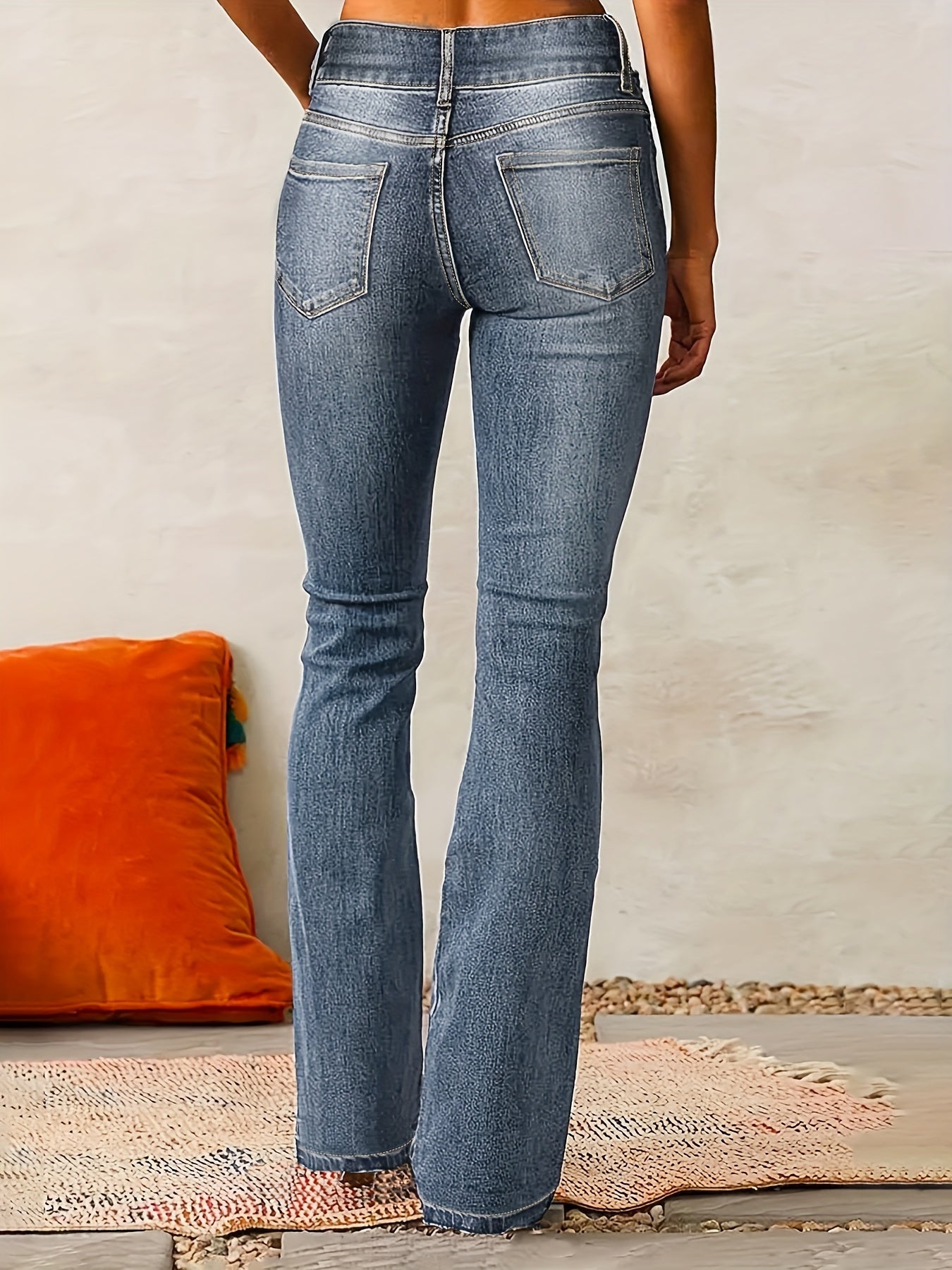 Nirvana – Flared Jeans with Front Button Placket