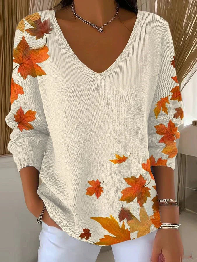 Noriana – Colorful Pullover with V-Neck