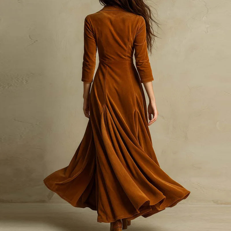 Nyvana – Maxi Dress with Buttons and Pleated Skirt