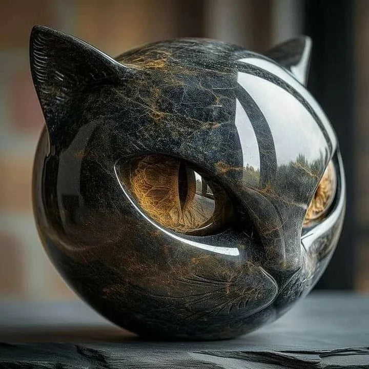 NyxCharm – Sculpture of a Mystical Black Cat
