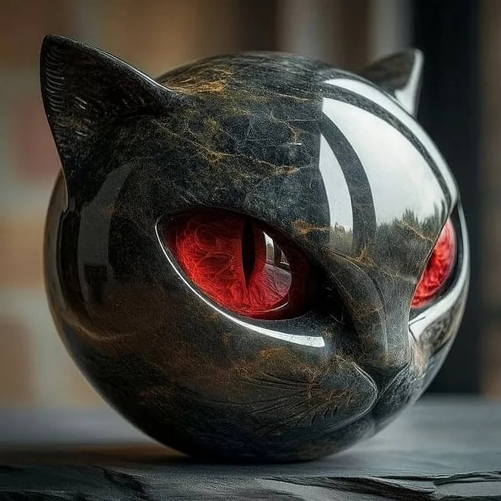 NyxCharm – Sculpture of a Mystical Black Cat