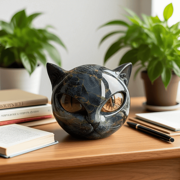 NyxCharm – Sculpture of a Mystical Black Cat