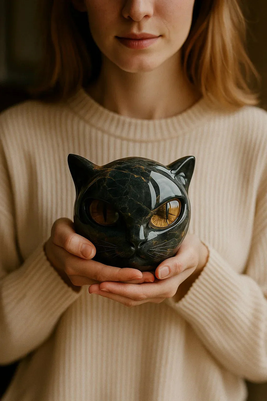 NyxCharm – Sculpture of a Mystical Black Cat