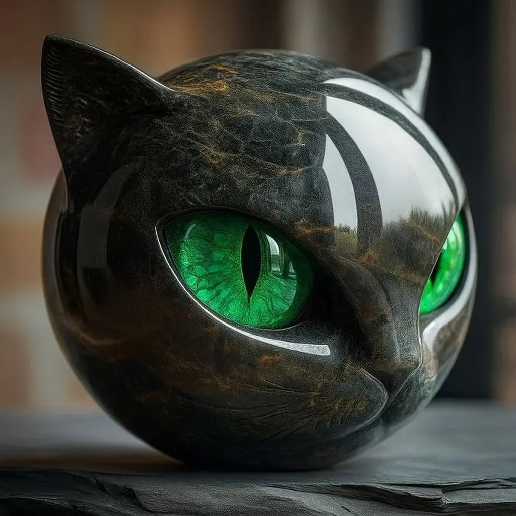 NyxCharm – Sculpture of a Mystical Black Cat