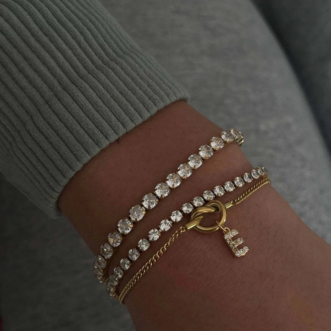 Marisse Diamond Initial Bracelet