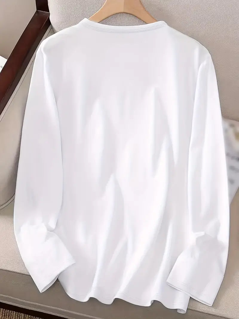 Odalina - Casual T-Shirt with Winking Smiley Print