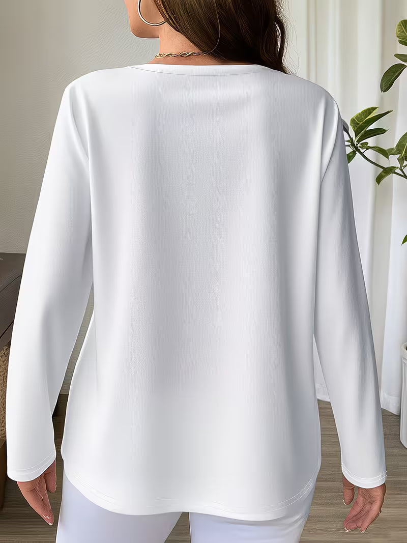 Oihana – Long-Sleeve Top with Crossed V-Neck